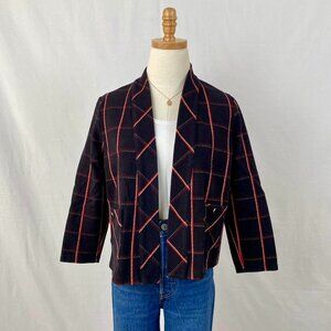 Lightweight Plaid Cotton Blazer